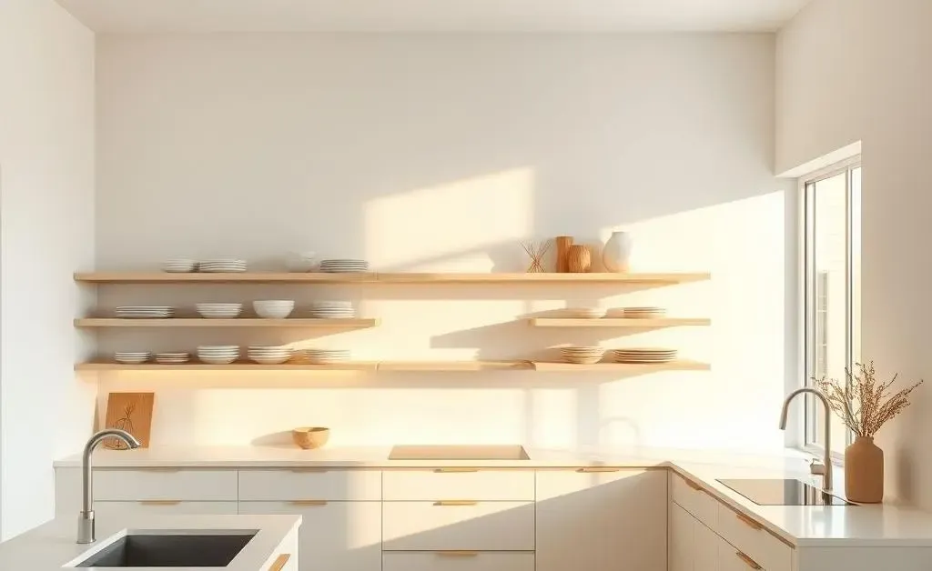 Minimalist kitchen with clean countertops and natural light