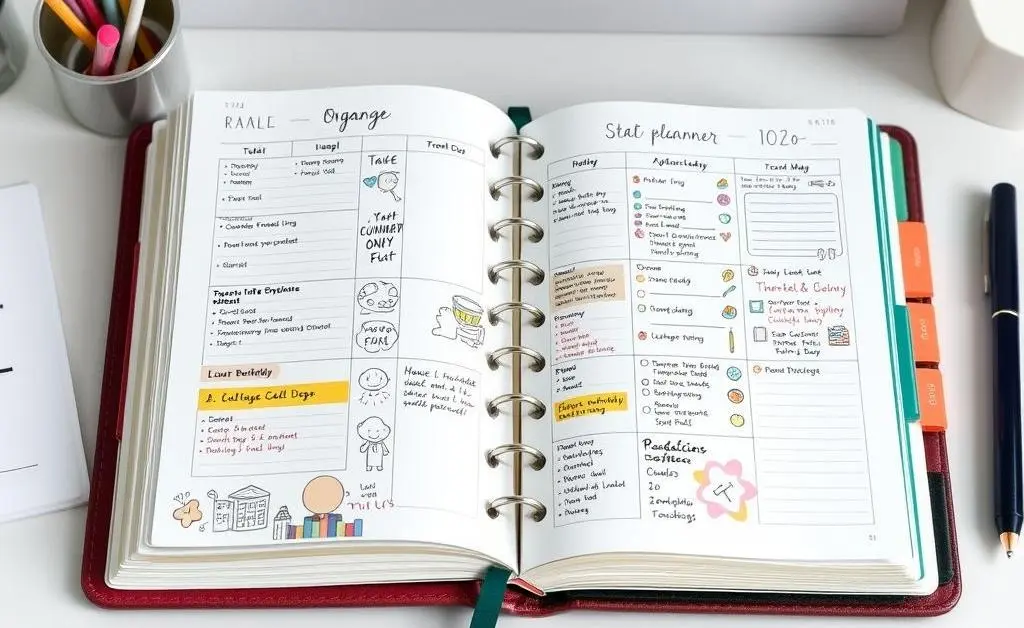 An organized planner book