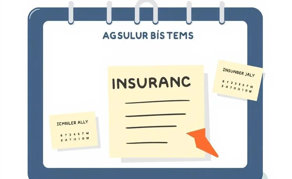 Illustration of an organized planner or calendar with insurance policy dates marked.