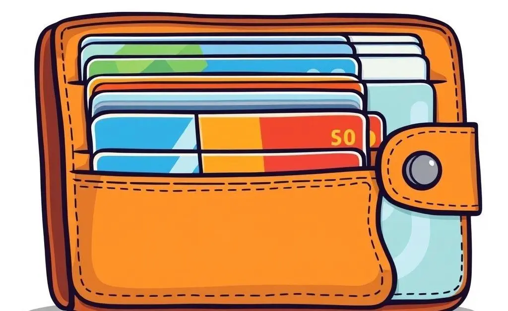 An illustration of a neatly organized wallet with credit cards