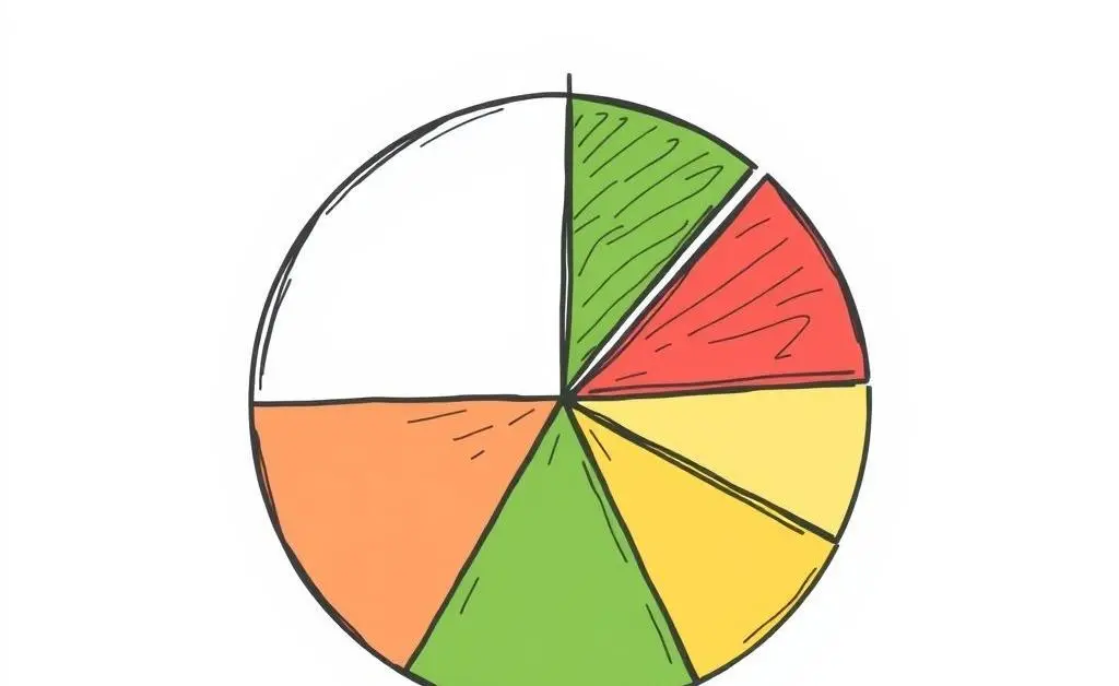 A pie chart on a chalkboard illustrating financial distribution.