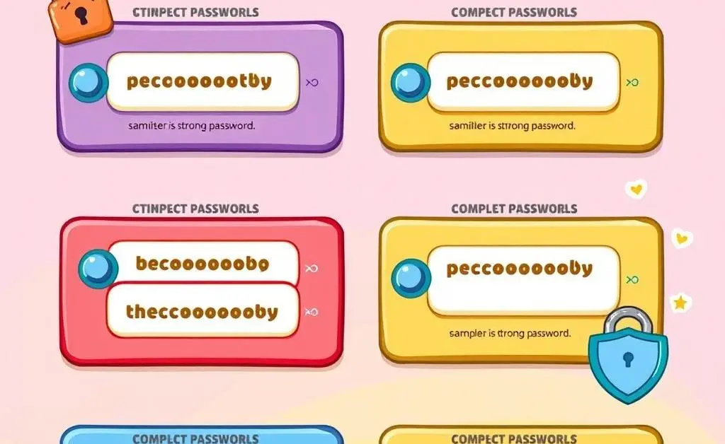 Various strong password examples in password fields