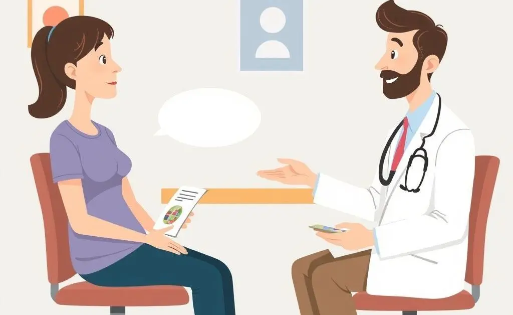 Patient talking to doctor about treatment costs.