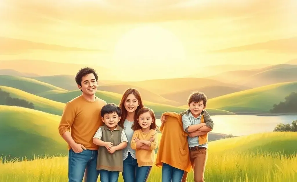 Serene family scene depicting peace of mind from insurance