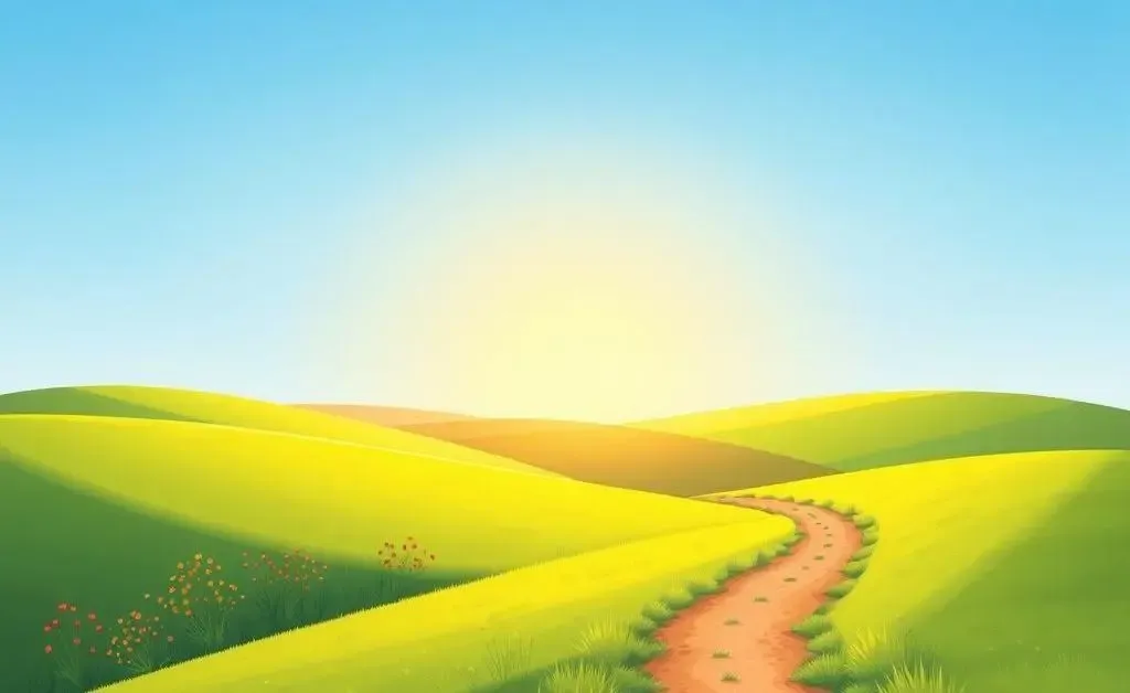 A peaceful landscape with a path symbolizing a financially secure journey