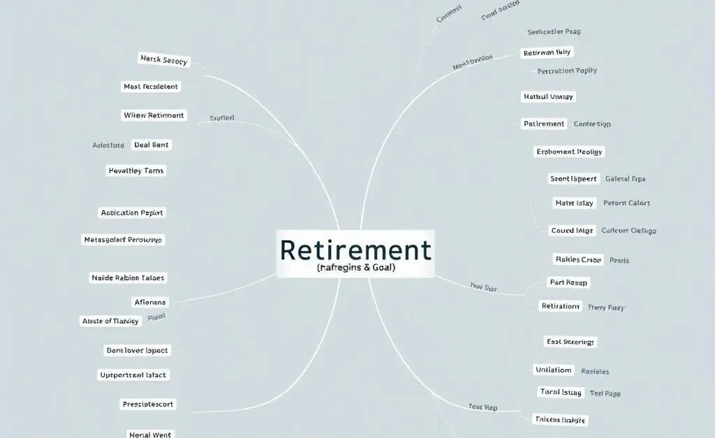 A mind map depicting various retirement strategies