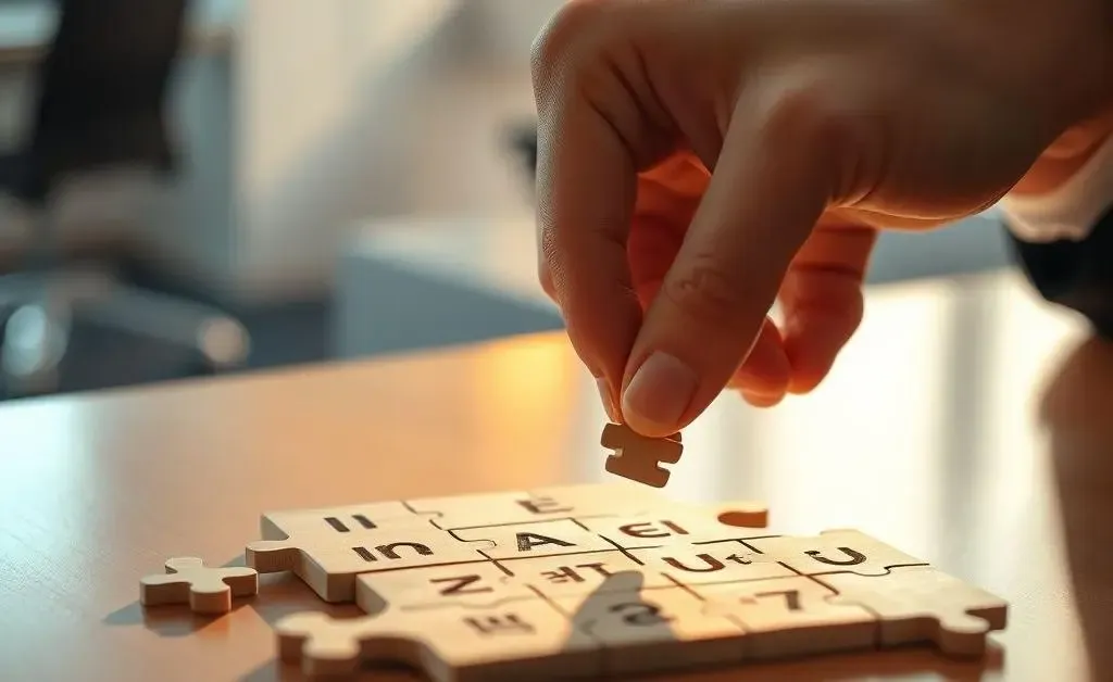 A hand placing the last piece into a puzzle, symbolizing finding the perfect job fit during an interview.