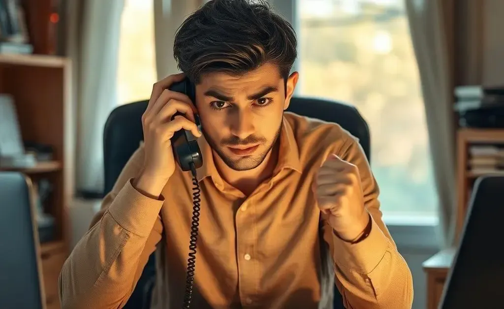 A person on hold with customer service while trying to cancel their insurance policy.