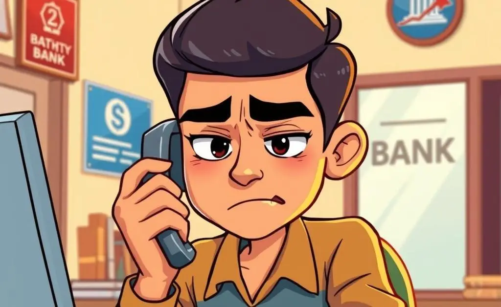 Person speaking on phone with bank representative