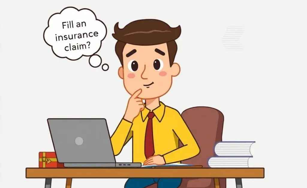Cartoon-style image of a person considering insurance claims timing