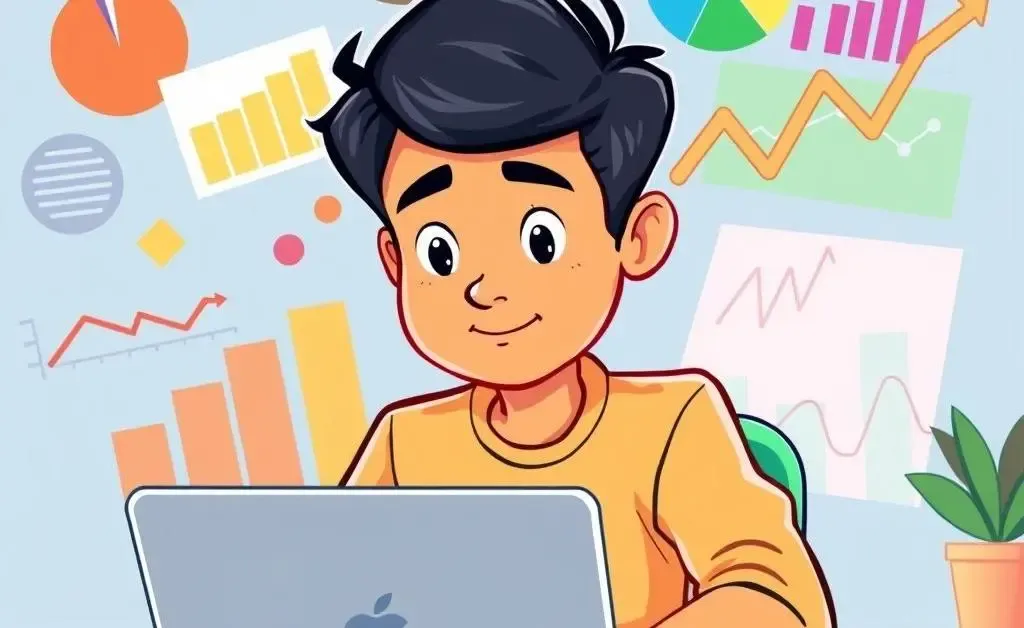 A person researching investments on a laptop