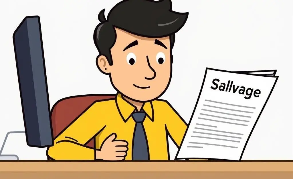 Person reviewing car insurance documents at a desk