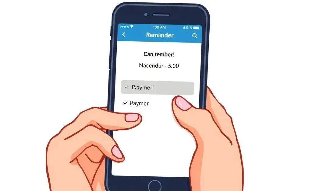 A person setting a payment reminder on their smartphone