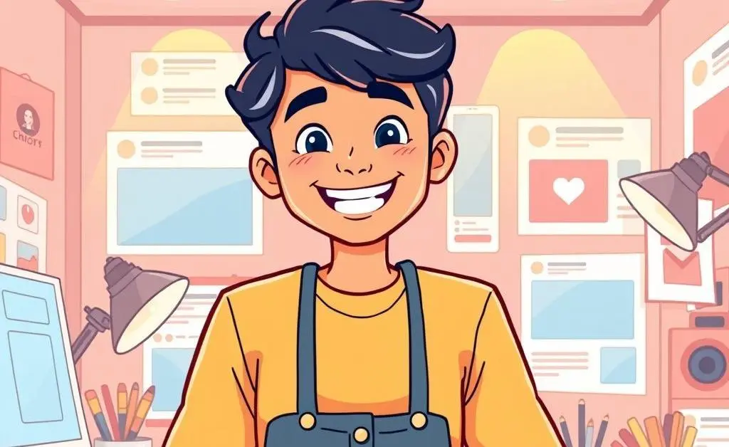 Person presenting their personal brand online.
