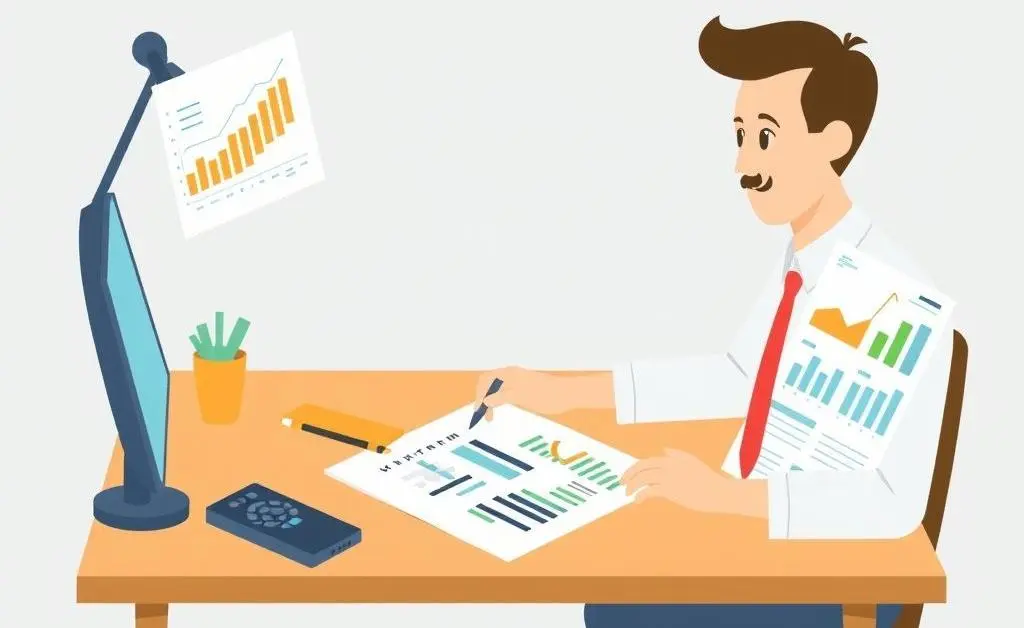 Person creating a budget at a desk