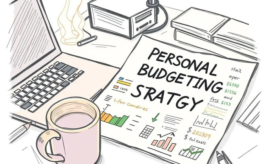 A desk with personal budgeting plan setup.