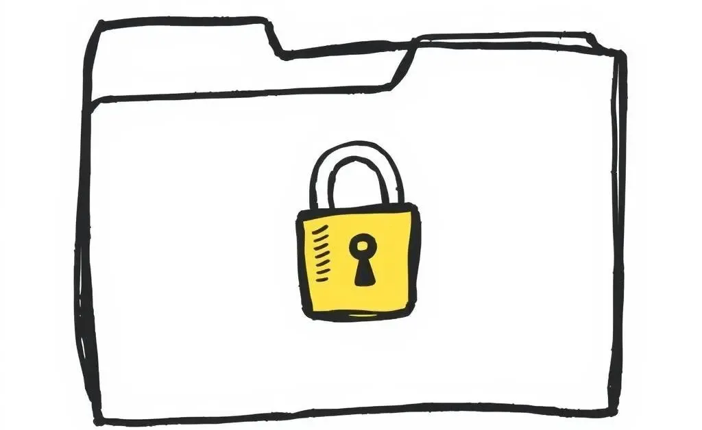 Folder with a lock illustrating protecting personal data