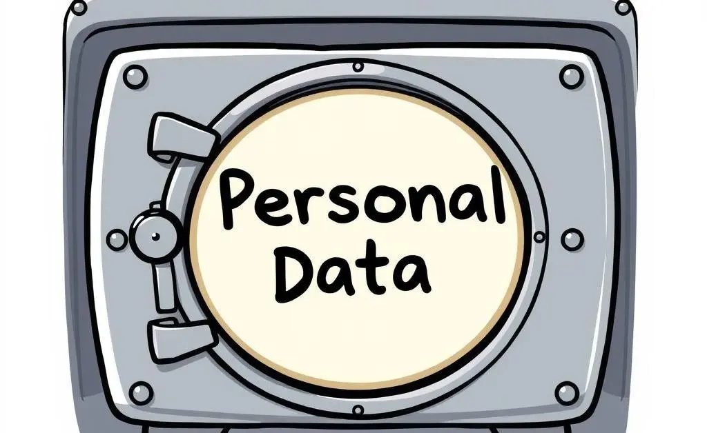 A cartoon-style vault labeled 'Personal Data' securely closed.
