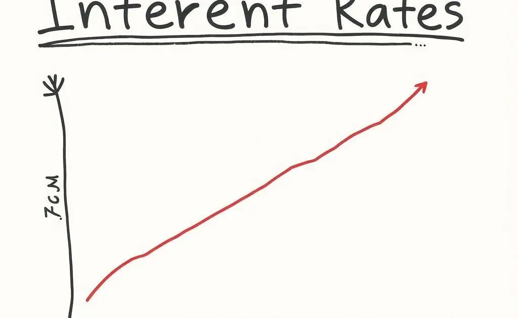 A hand-drawn chart showcasing the relationship between interest rates and personal finances