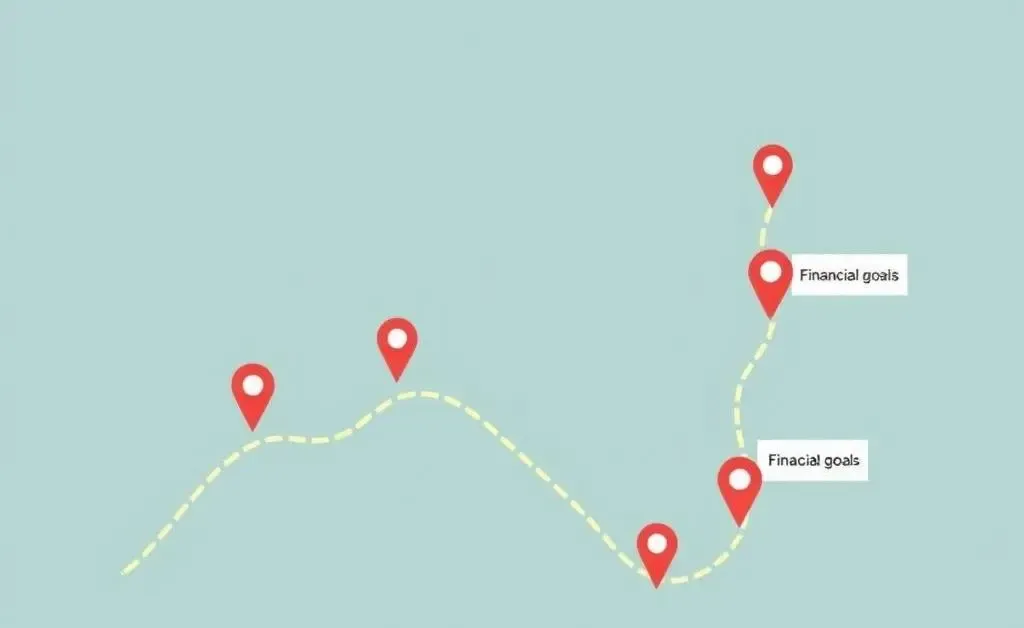 Map illustration showing a personal financial journey.