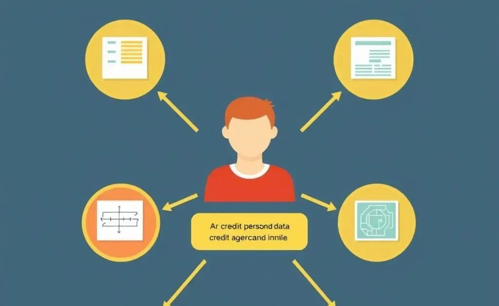An animated flow chart showing how personal data can be leaked by credit agencies