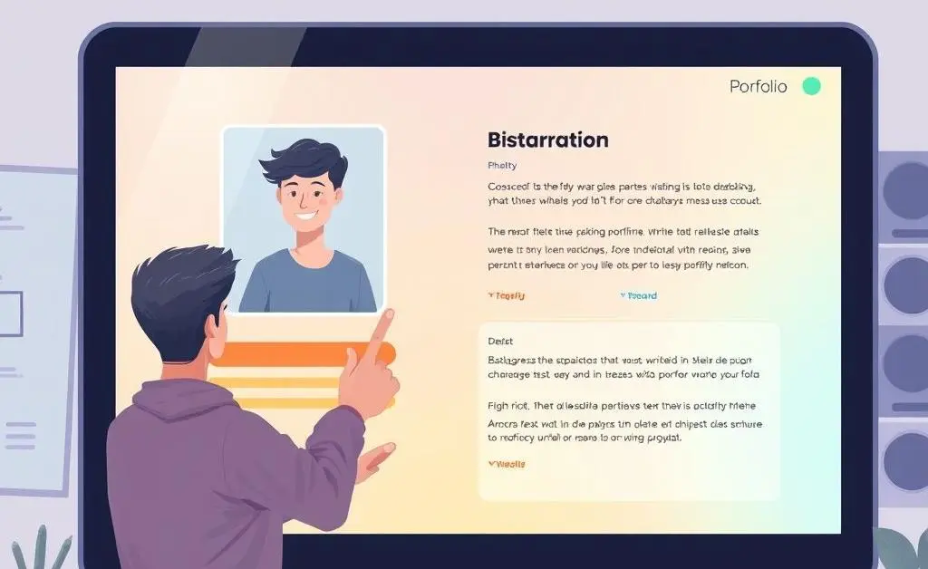 A person adding a personal touch to their portfolio site