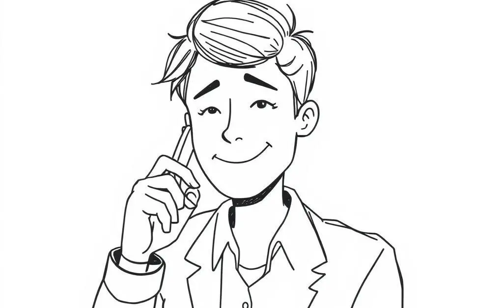 Minimalist drawing of a person confidently calling the insurance company