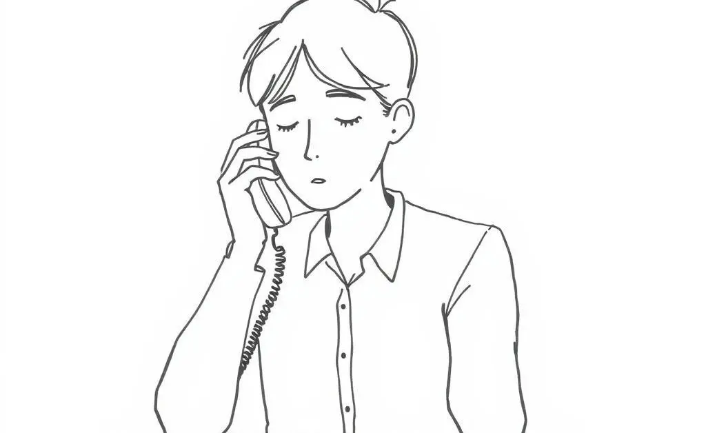 Minimalist drawing of a person making a phone call
