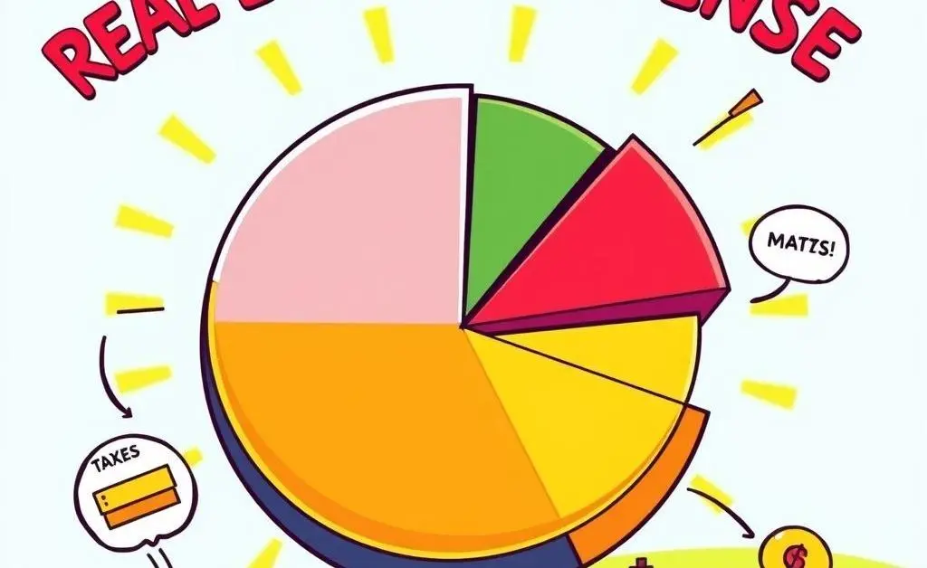 A pie chart breaking down real estate costs.