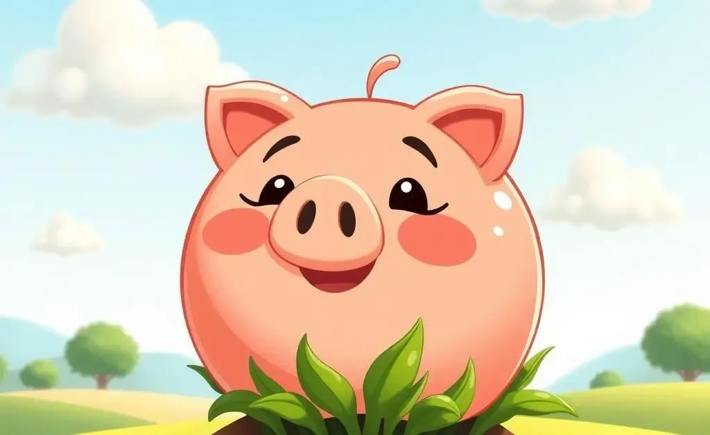 Piggy bank with growing roots, symbolizing savings growth