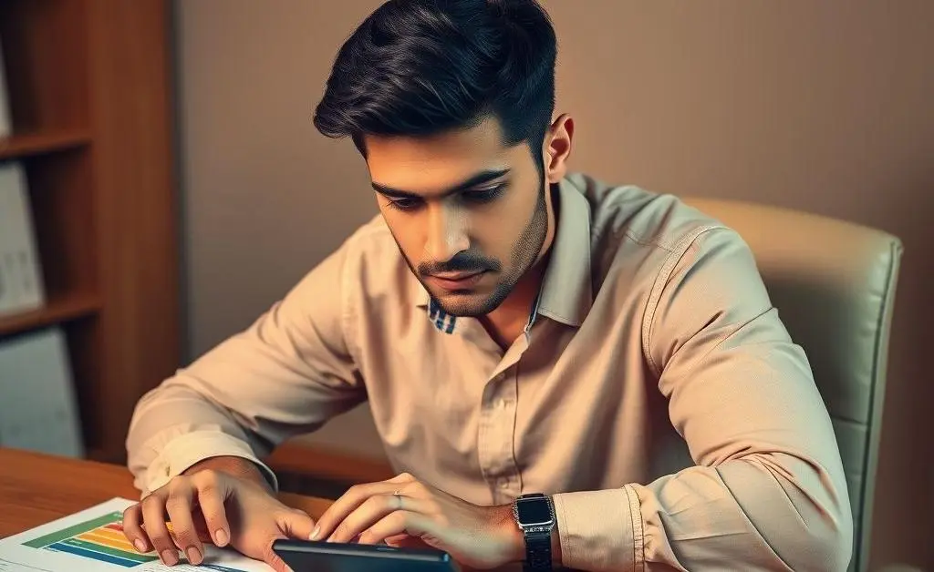 Person planning budget with a calculator