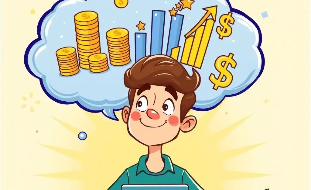 Cartoon image of someone planning their financial future