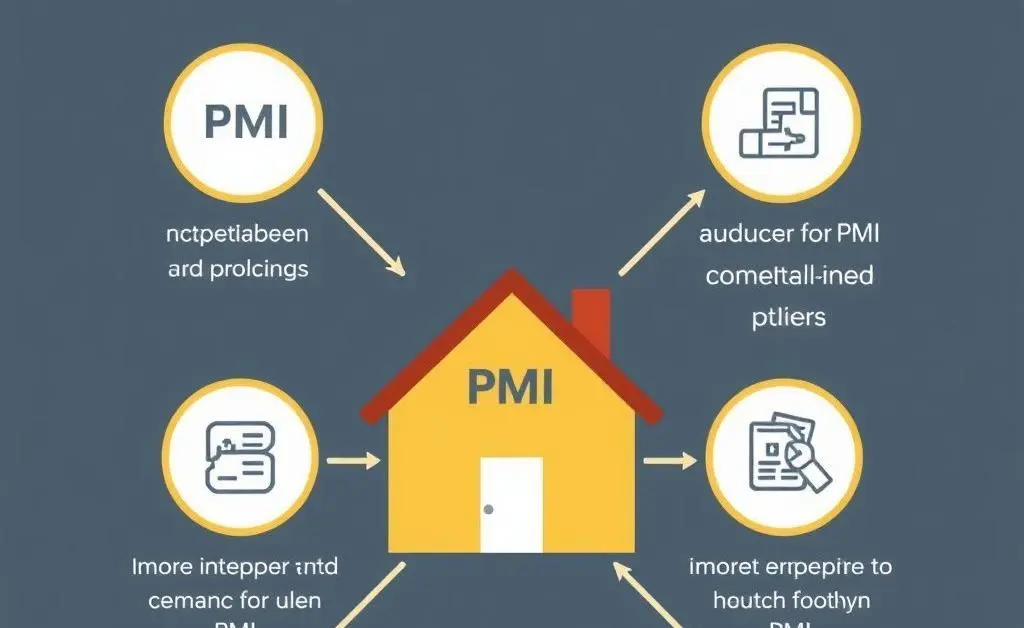 A simple diagram explaining PMI and its implications on a home loan.