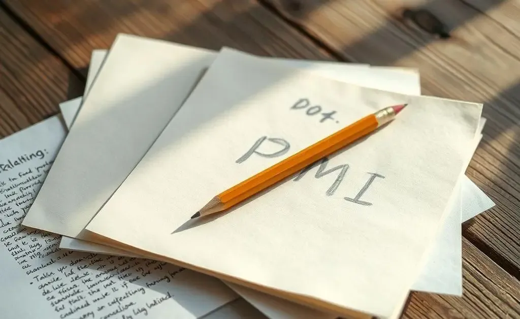 Notes explaining PMI on a table