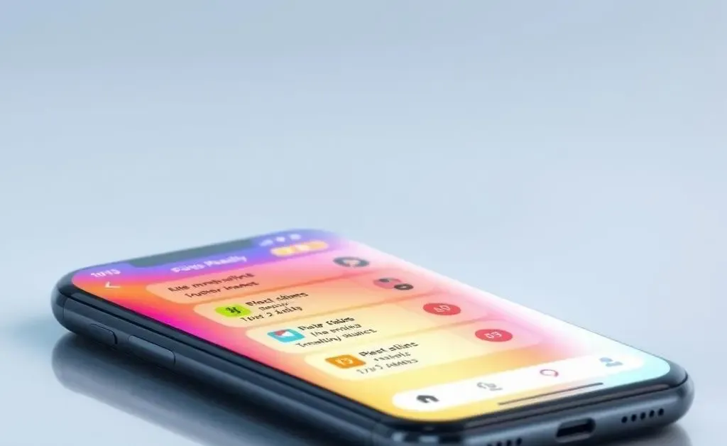 Smartphone with points tracker app open
