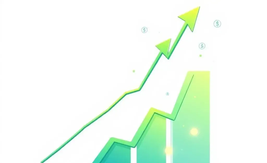 Illustration of a financial growth chart with arrows going up, representing portfolio growth.