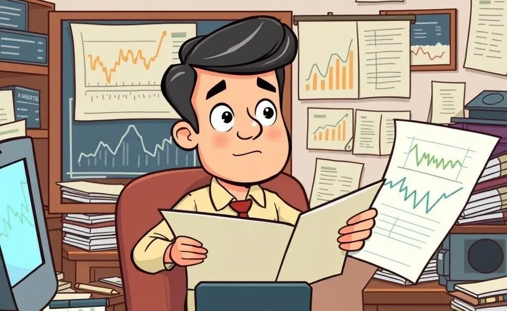 A person reviewing their portfolio at a desk
