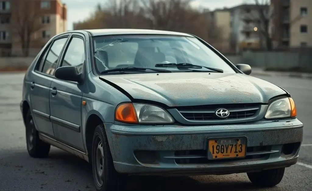 Image of a slightly damaged car parked, representing a post-accident scenario
