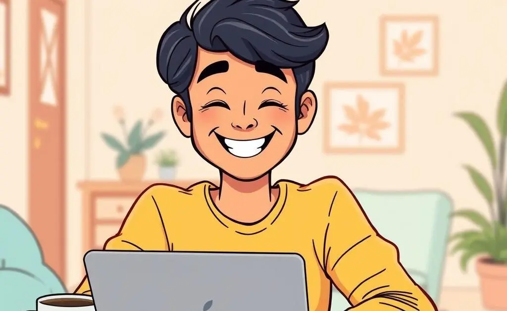 Illustration of a positive post-interview reflection moment