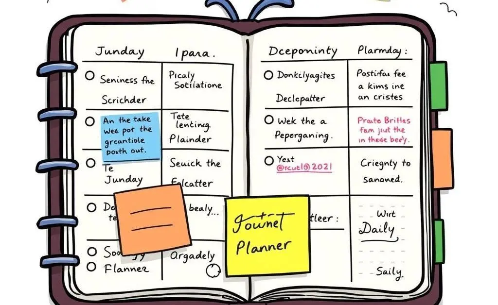 An organized daily planner