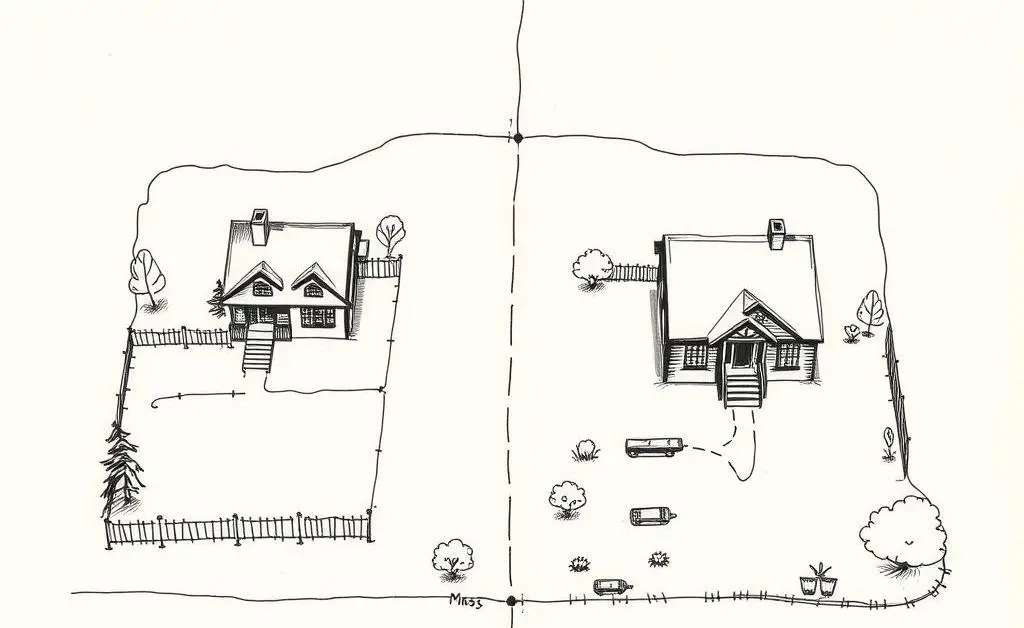 A hand-drawn map depicting property boundaries clearly.