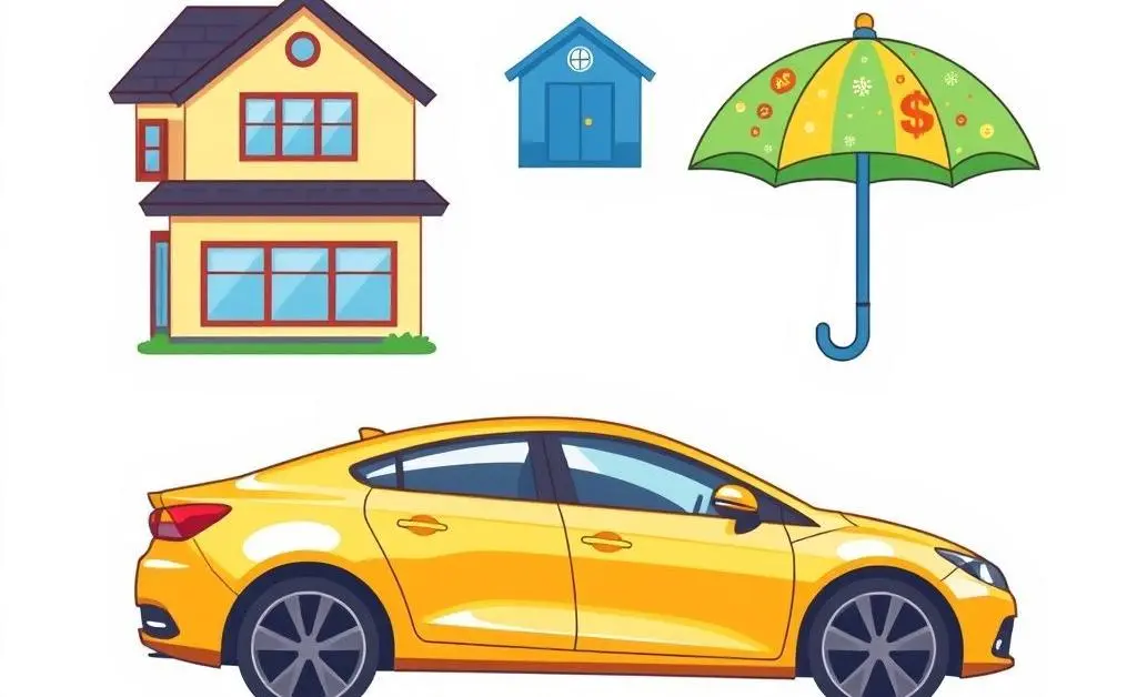 Colorful icons representing property and casualty