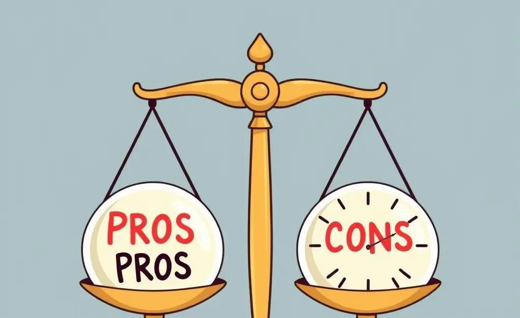 Scales weighing pros and cons