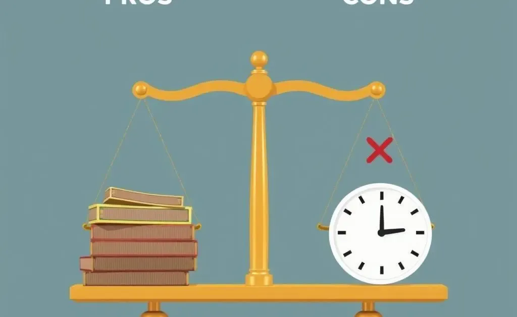 A balanced scale showing pros and cons of stock buybacks