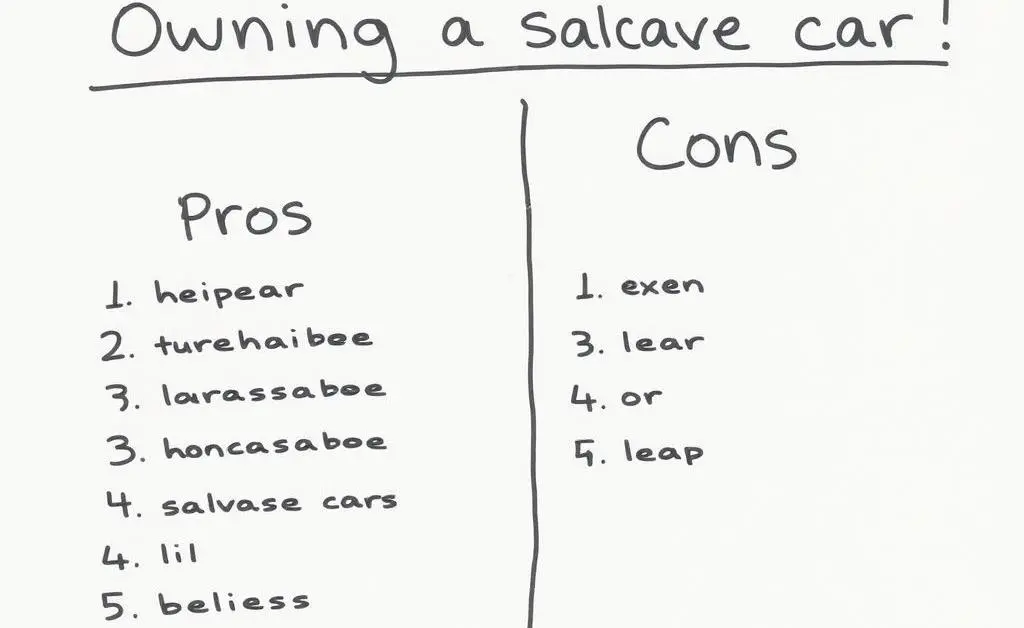 A table listing the pros and cons of owning a salvage car