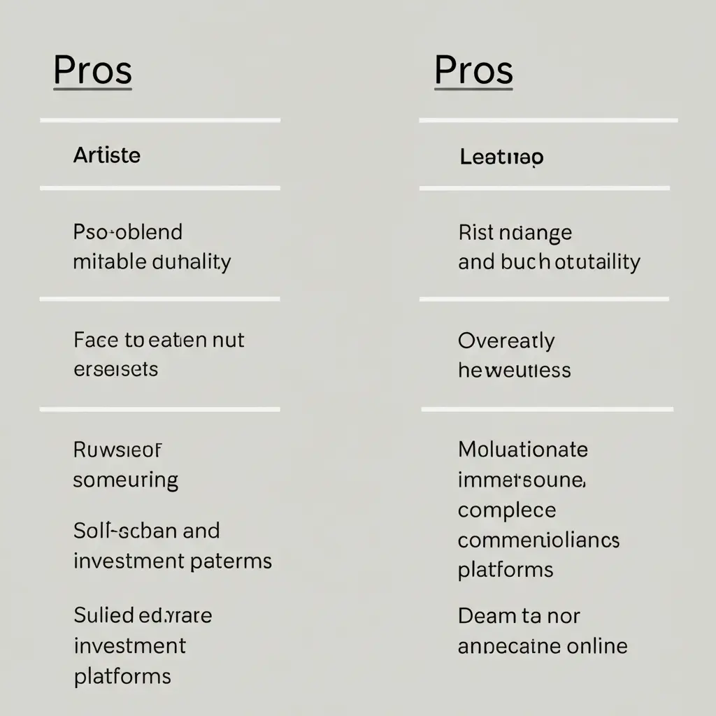 Table comparing pros and cons of online investment platforms