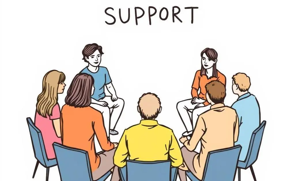 Group therapy session illustration