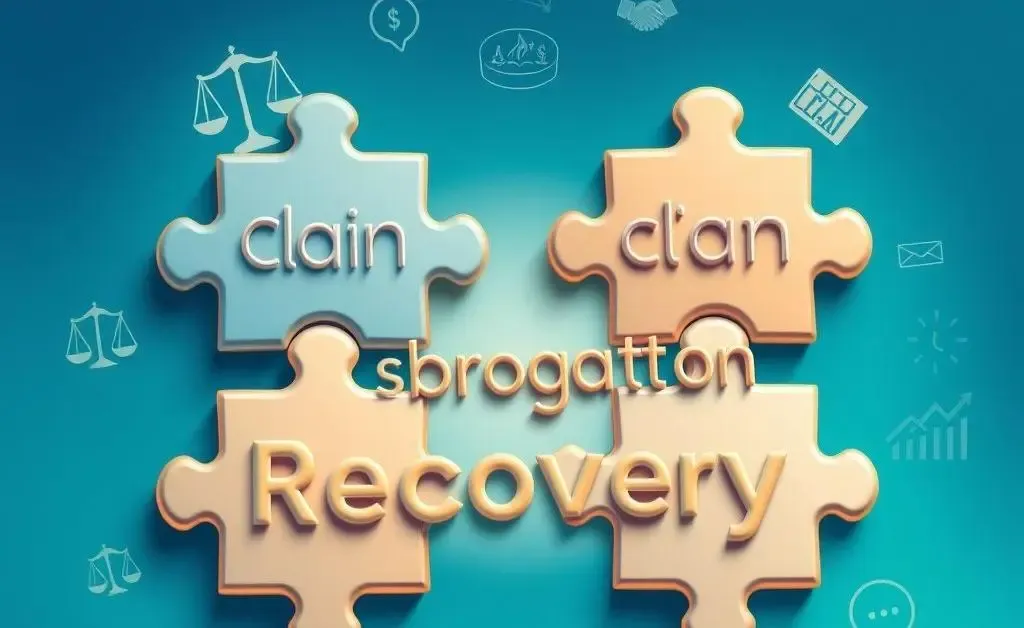 Interlocking puzzle pieces labeled with key insurance terms.
