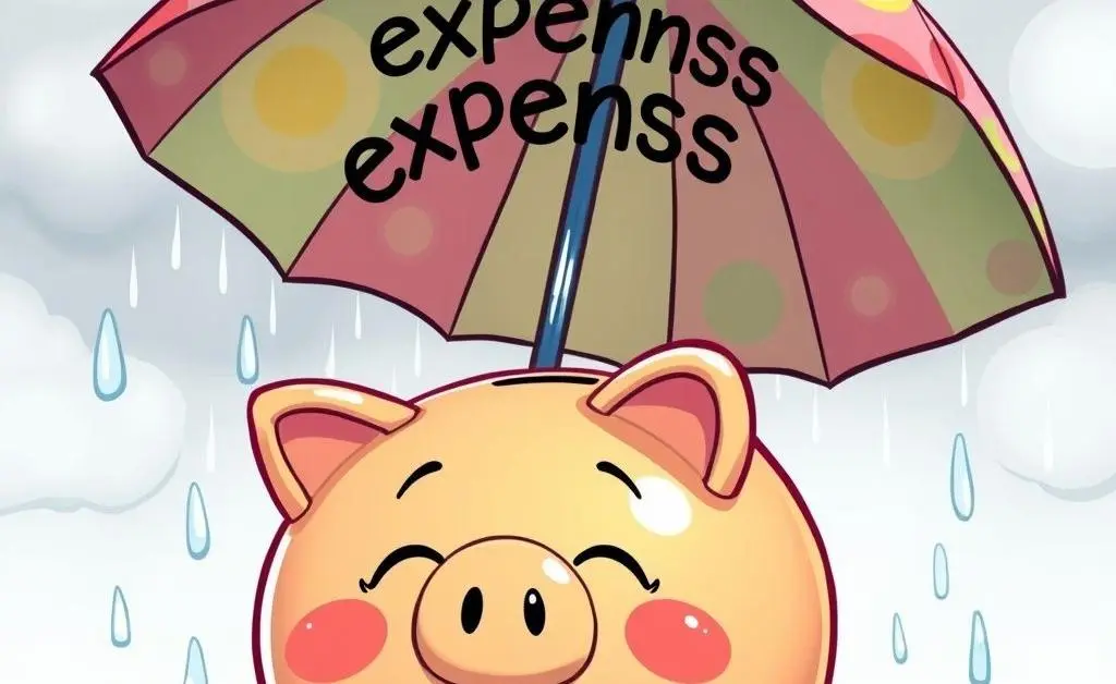 Piggy bank under an umbrella representing a rainy day fund