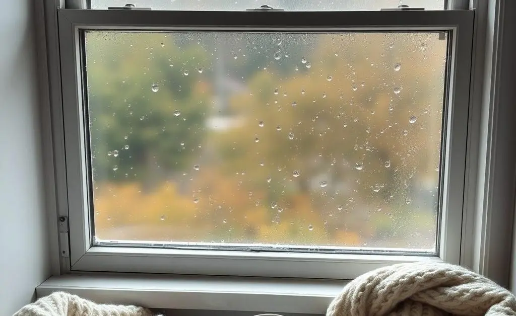 A cozy rainy day reading nook by the window